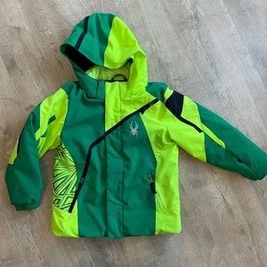 Boys Spyder Ski Jacket- Size 6 Green/Black/Neon